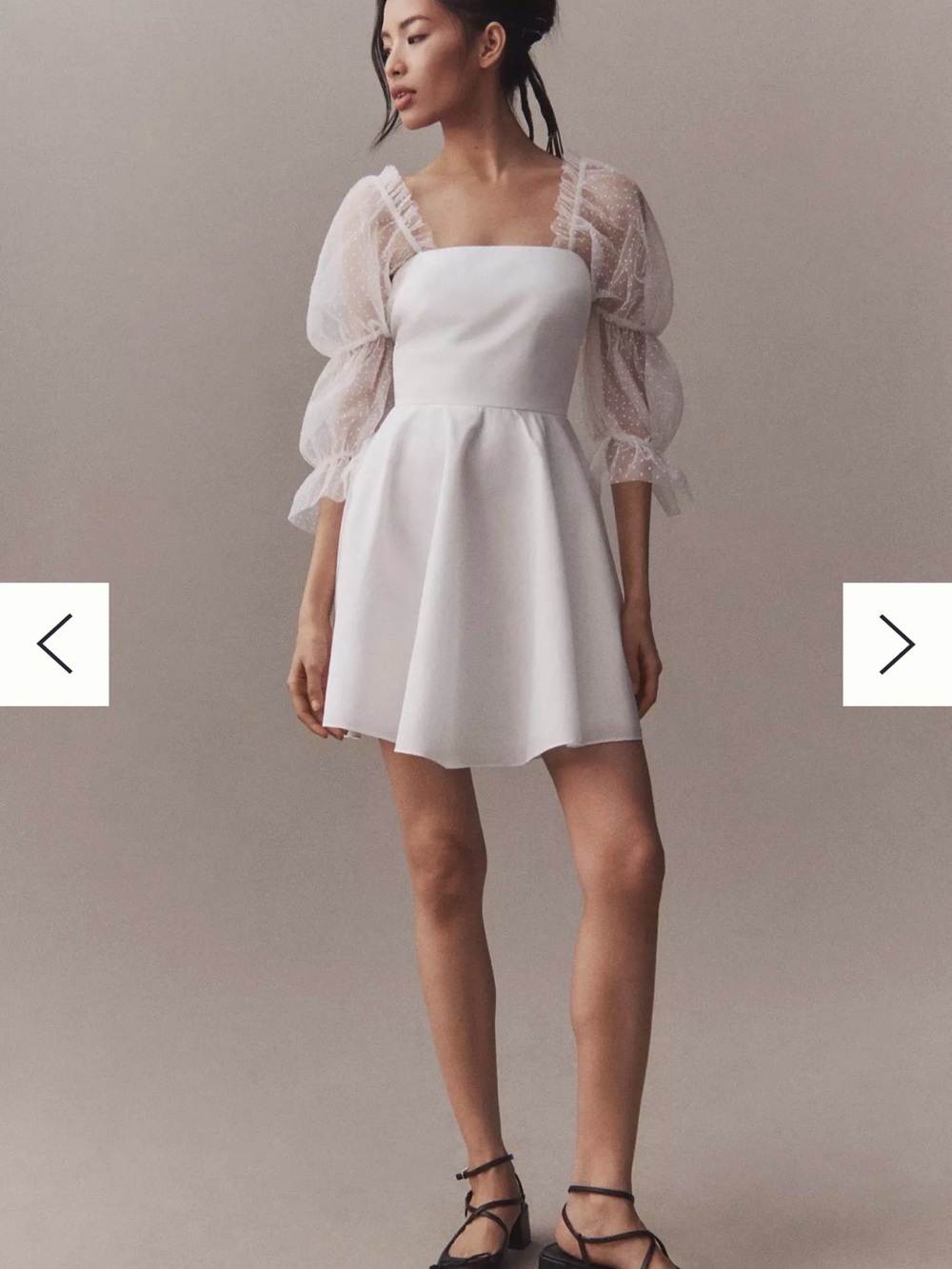 Amanda Uprichard Lalita Organza Puff-Sleeve Mini Dress